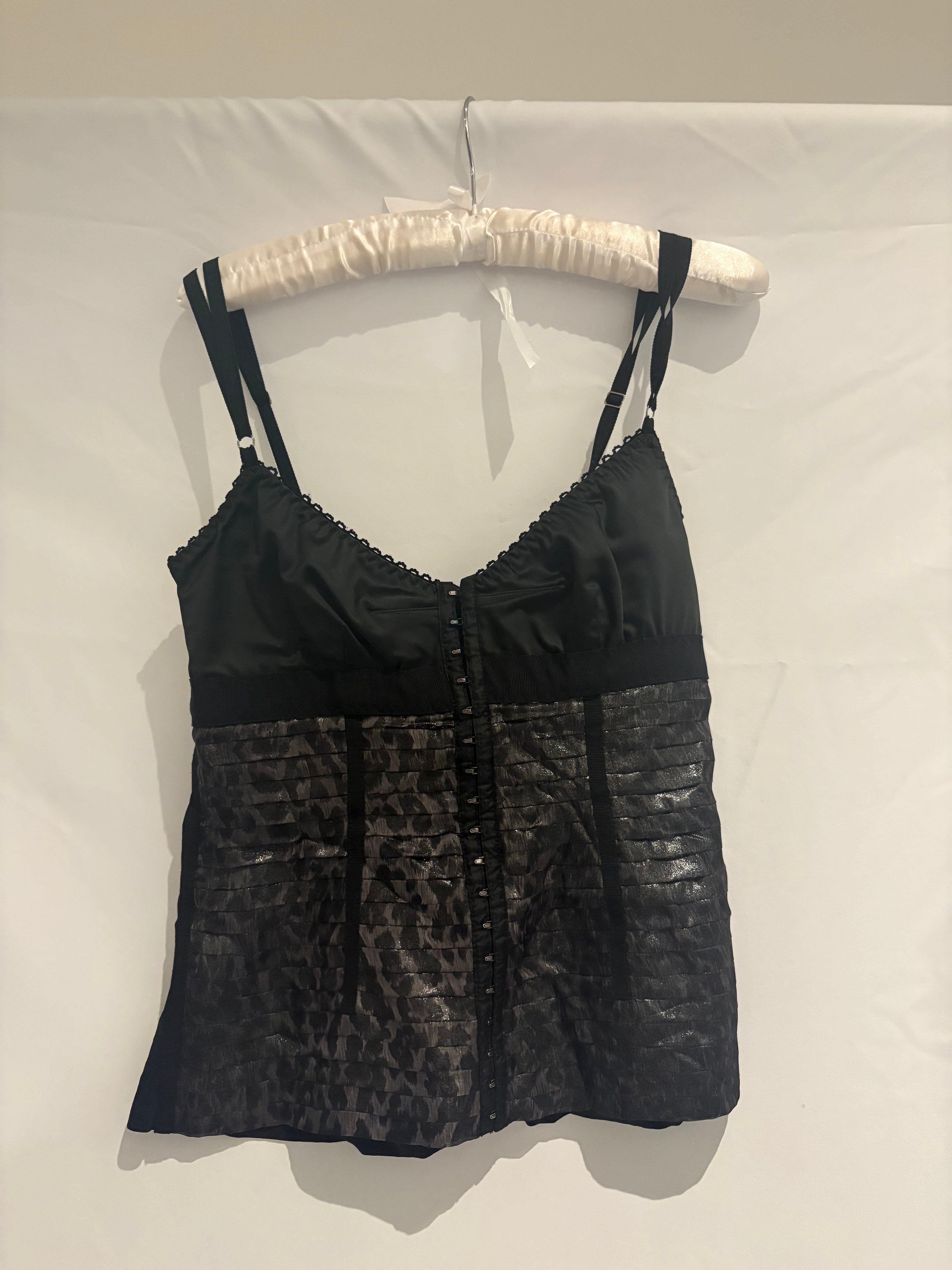D&G Dolce & Gabbana 2000s Black Corset Bustier Top - S/M