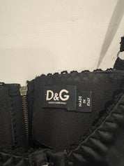 D&G Dolce & Gabbana 2000s Black Corset Bustier Top - S/M