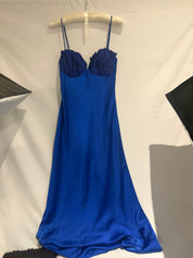 Rachel Gilbert Cobalt Blue Satin Bustier Gown - M/L