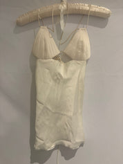 BEVZA Ivory Silk Pleated Cup Camisole - XS/S