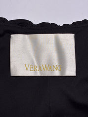 Vera Wang 2000s Black Draped Ruffle Maxi Gown - M/L