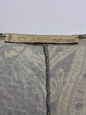 Class Roberto Cavalli 2000s Mixed Print Mesh Midi Dress - M