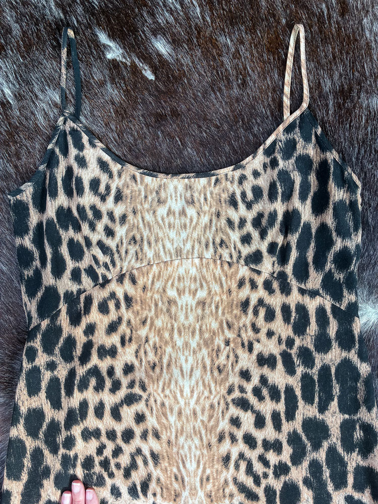 Just Cavalli Classic 2000s Leopard Print Slip Dress