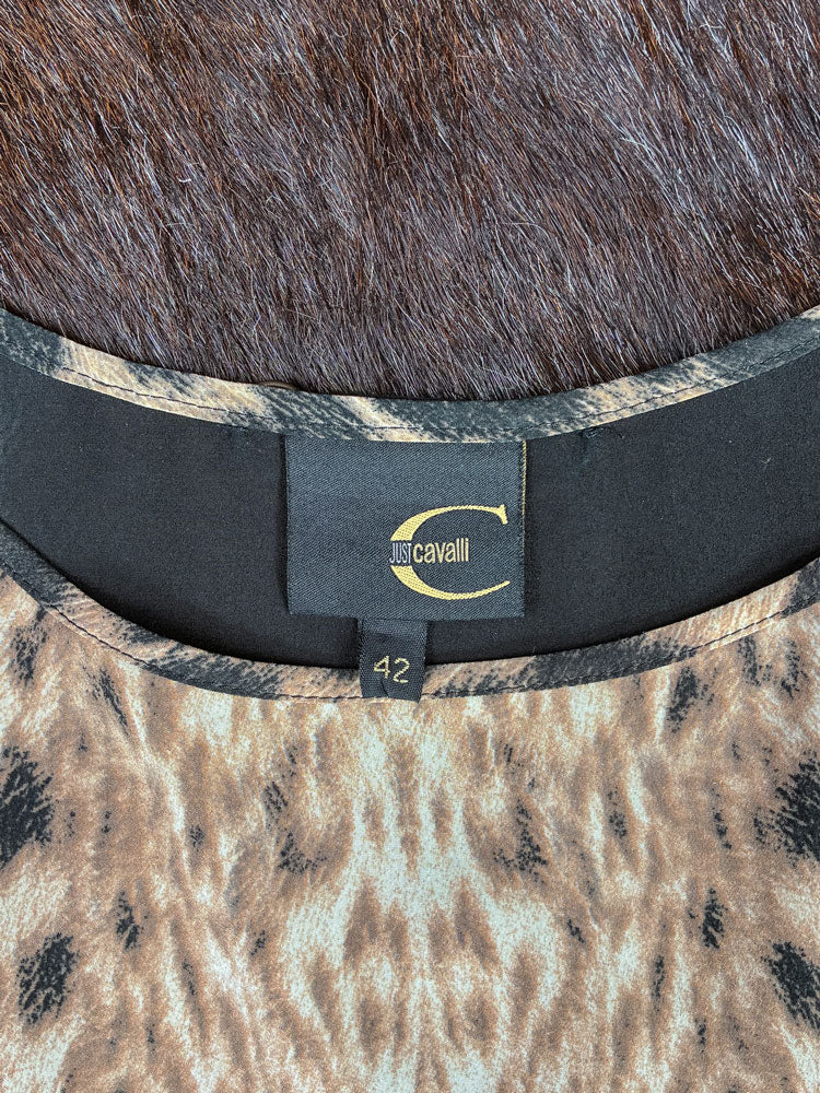 Just Cavalli Classic 2000s Leopard Print Slip Dress