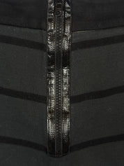 Sonia Rykiel 2000s Black Velvet Stripe Patent Zip Front Hot Shorts - XS/S