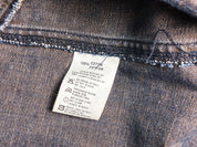 Plein Sud Jeans 2000s Blue Ruched Frayed-Edge Denim Jacket - S/M
