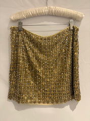 Kaufmanfranco Gold Sequin Beaded Mini Skirt - M/L
