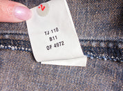 Plein Sud Jeans 2000s Blue Ruched Frayed-Edge Denim Jacket - S/M