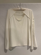 Anne Fontaine Ivory Cutout Long Sleeve Top - XS/S