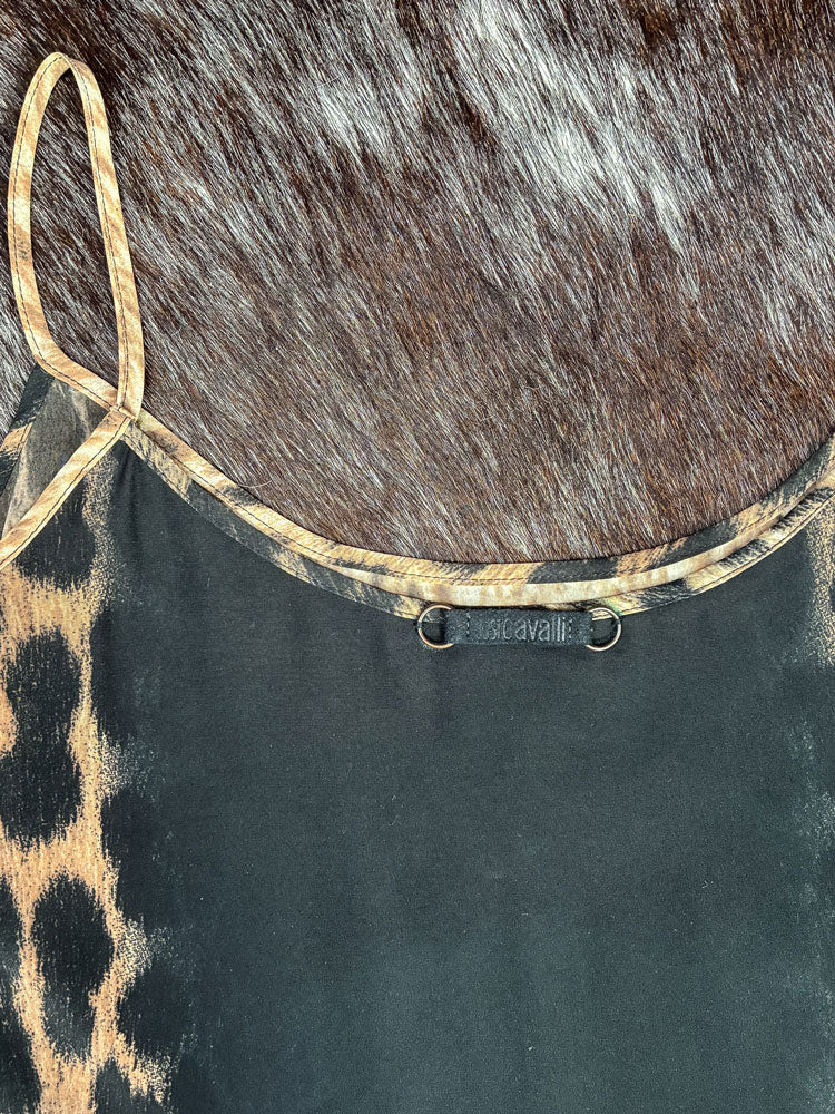Just Cavalli Classic 2000s Leopard Print Slip Dress