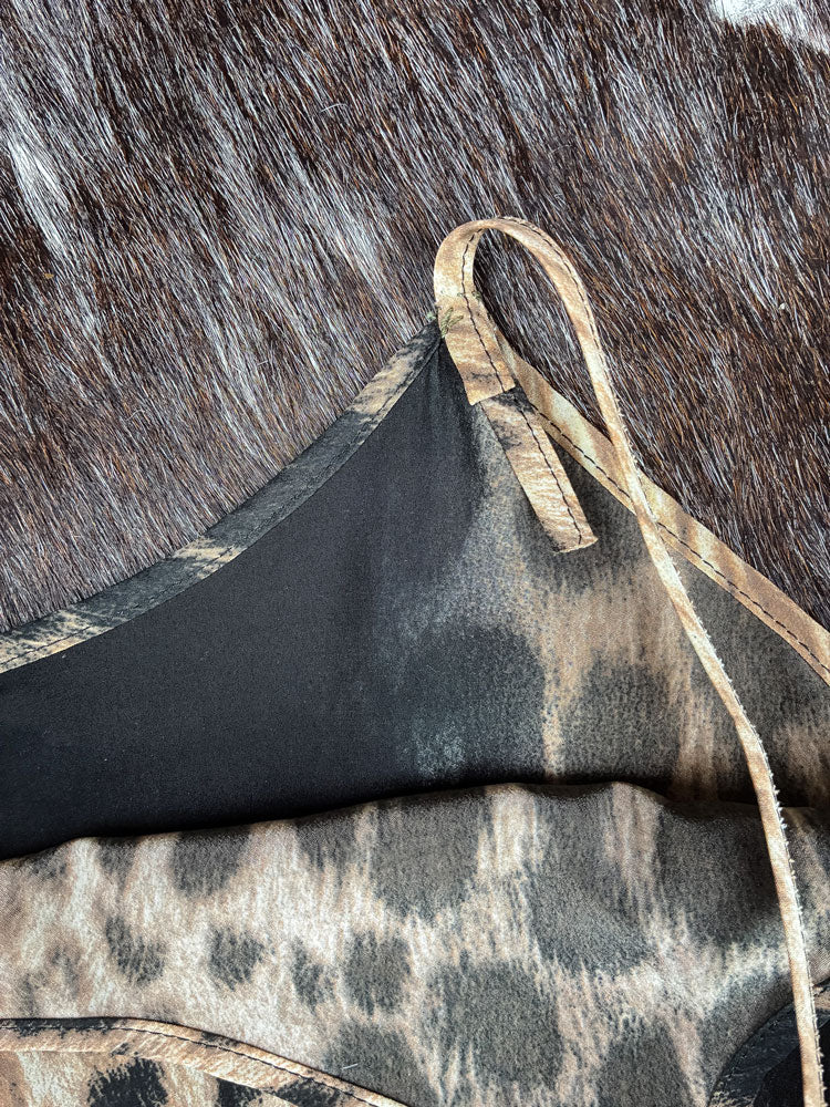 Just Cavalli Classic 2000s Leopard Print Slip Dress