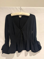 Armani Collezioni 2000s Navy Peplum Blouse - M