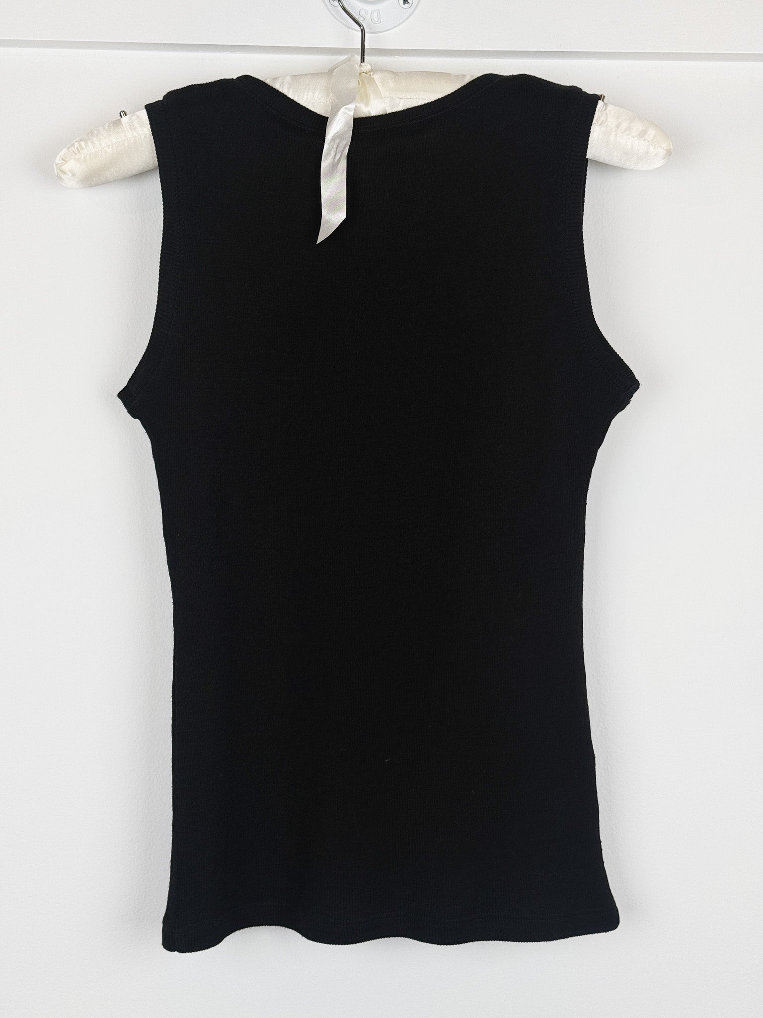 Via dei Ciclamini 2000s Black Wool Rhinestone Crown Cross Tank Top - S