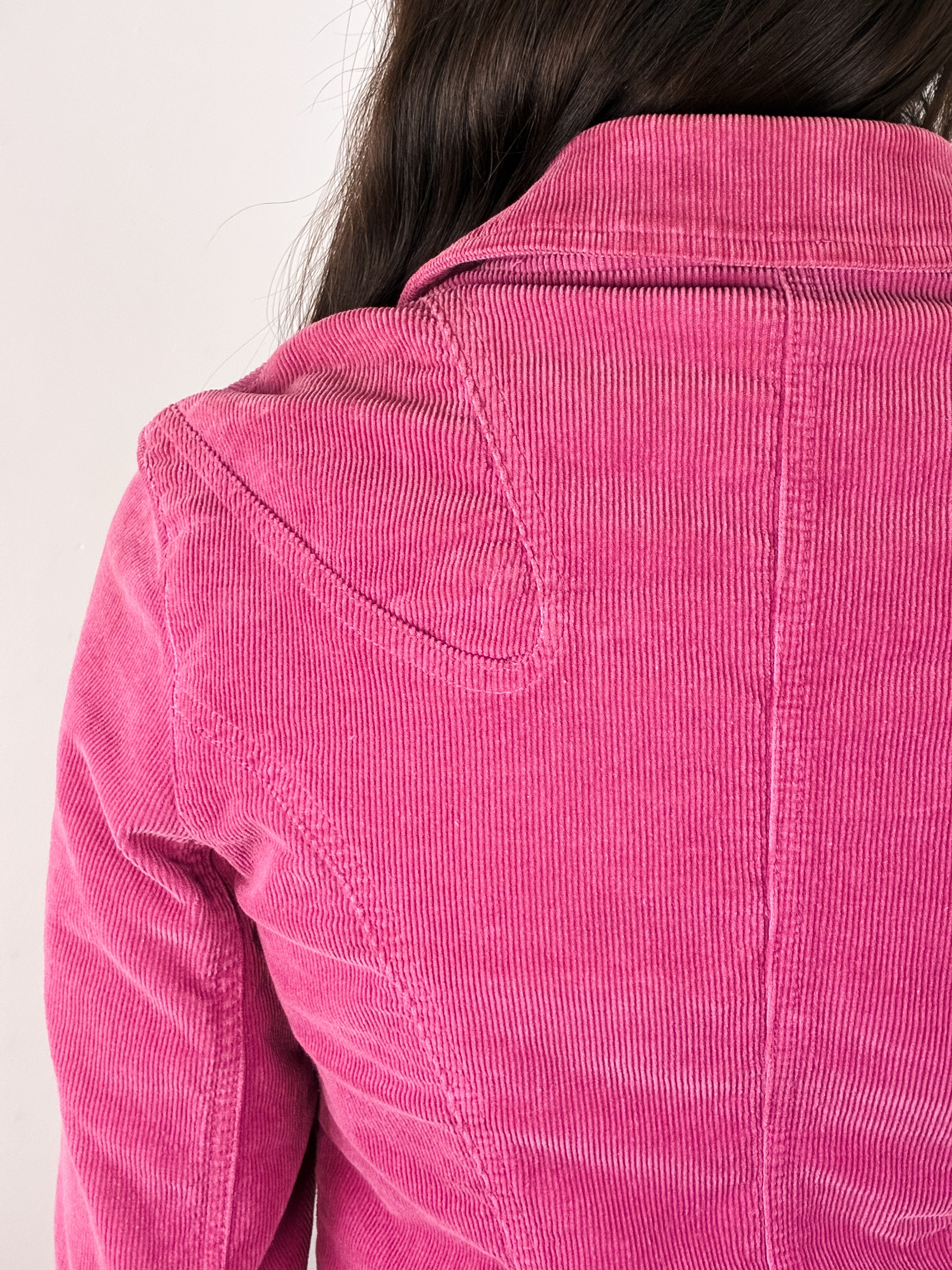 Compagnia Italiana 2000s Pink Corduroy Corset Lace-Up Jacket - XS/S