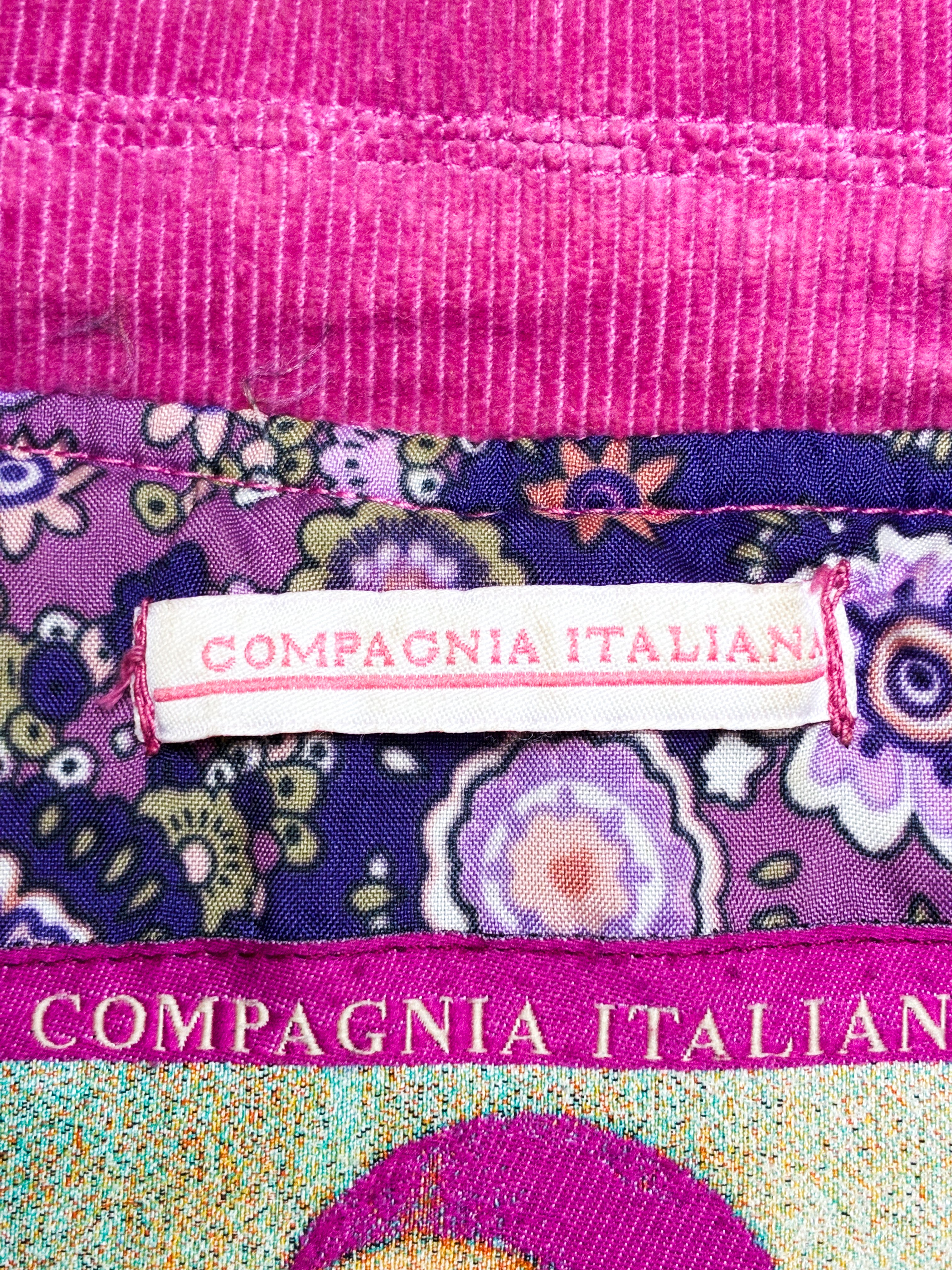 Compagnia Italiana 2000s Pink Corduroy Corset Lace-Up Jacket - XS/S