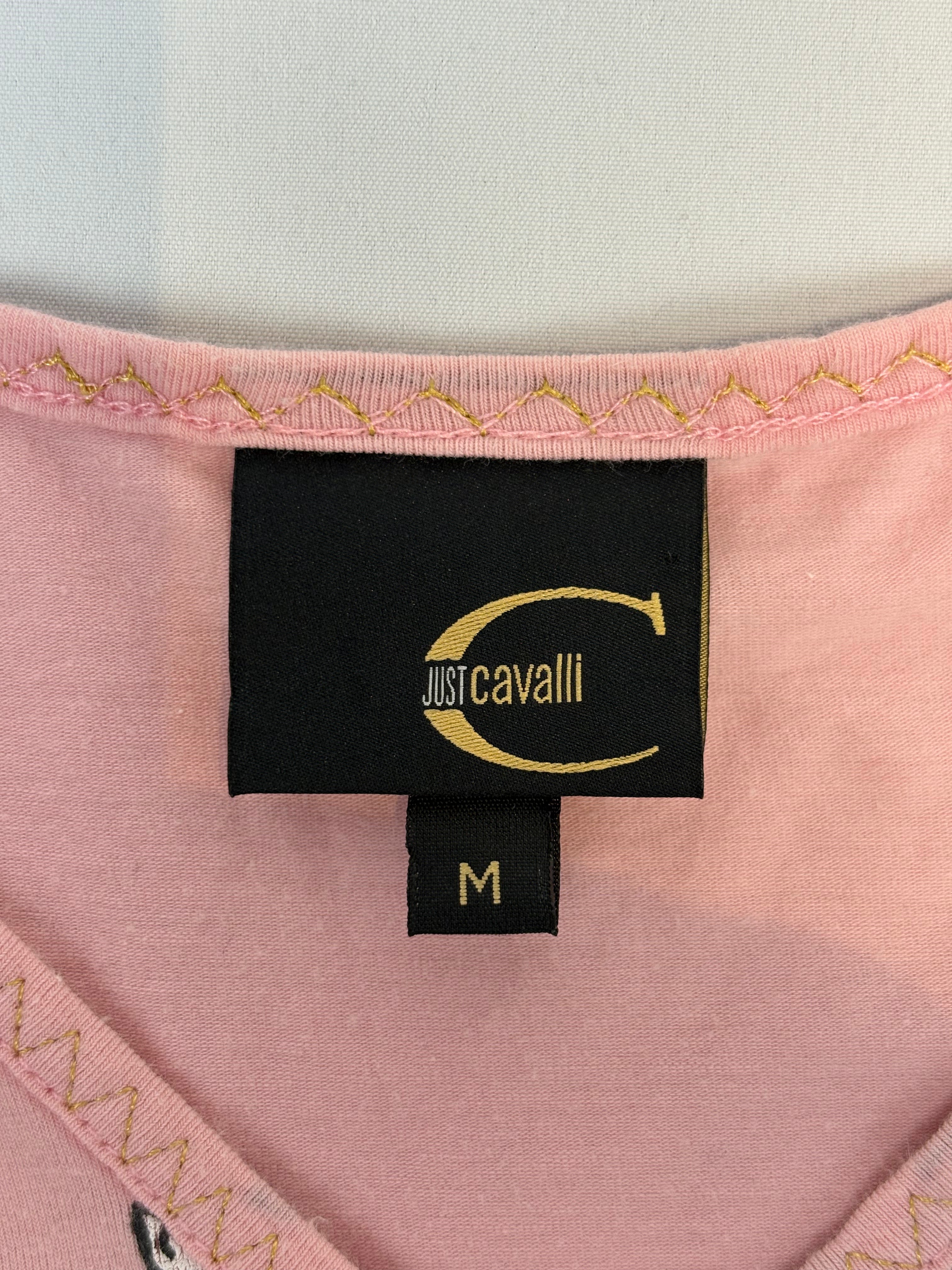 Just Cavalli 2000s Pink Cockatoo Print Tank Top - S/M