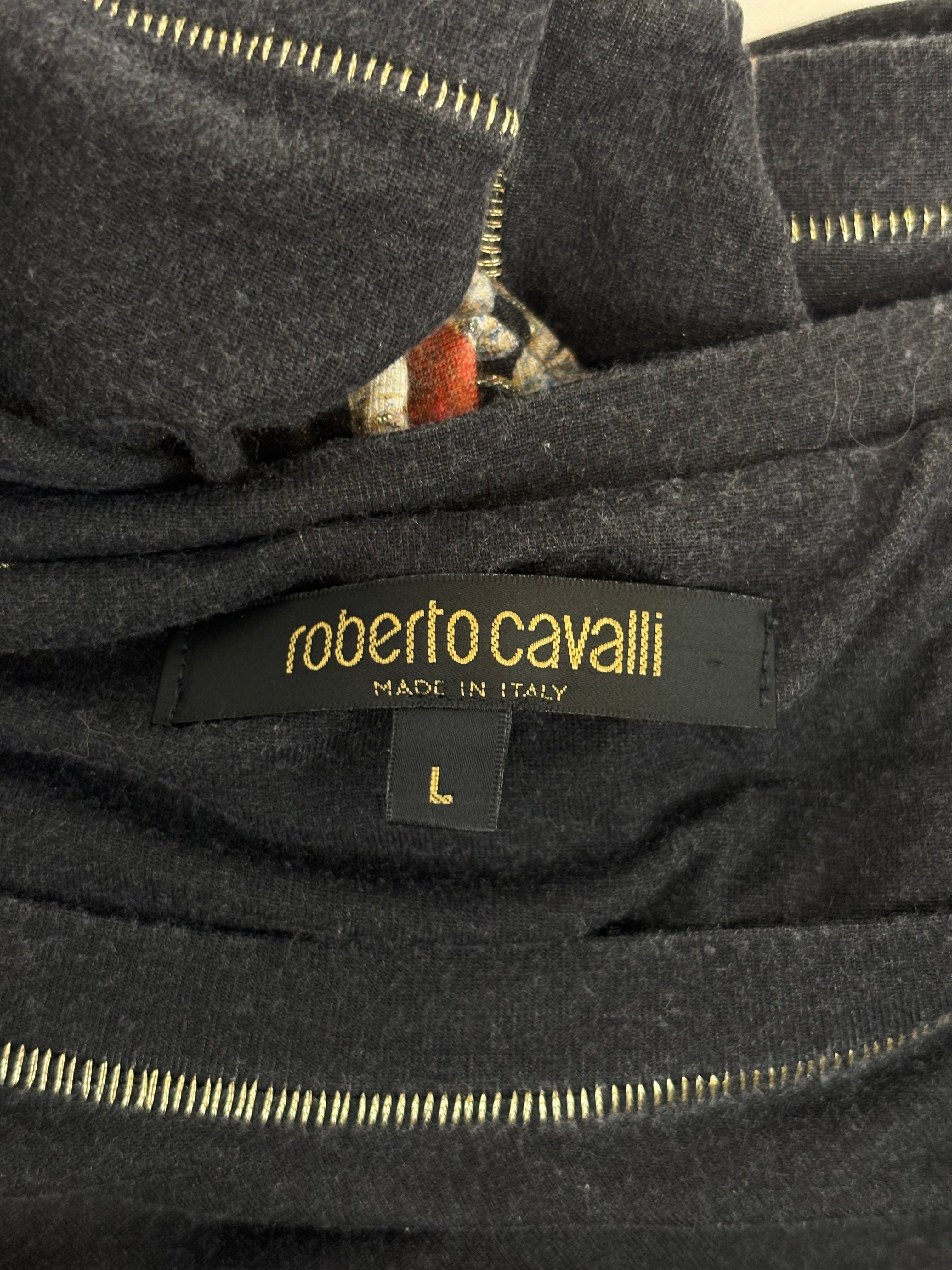 Roberto Cavalli 2000s Black Jewel Print Boatneck Top - M/L