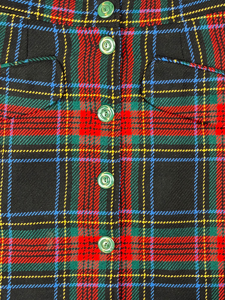 Love Moschino Red Tartan Button-Front Skirt