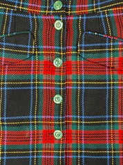 Love Moschino Red Tartan Button-Front Skirt