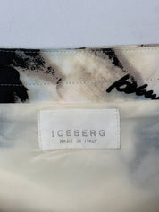 Iceberg 2000s Black and Cream Face Print Corset - XS/S