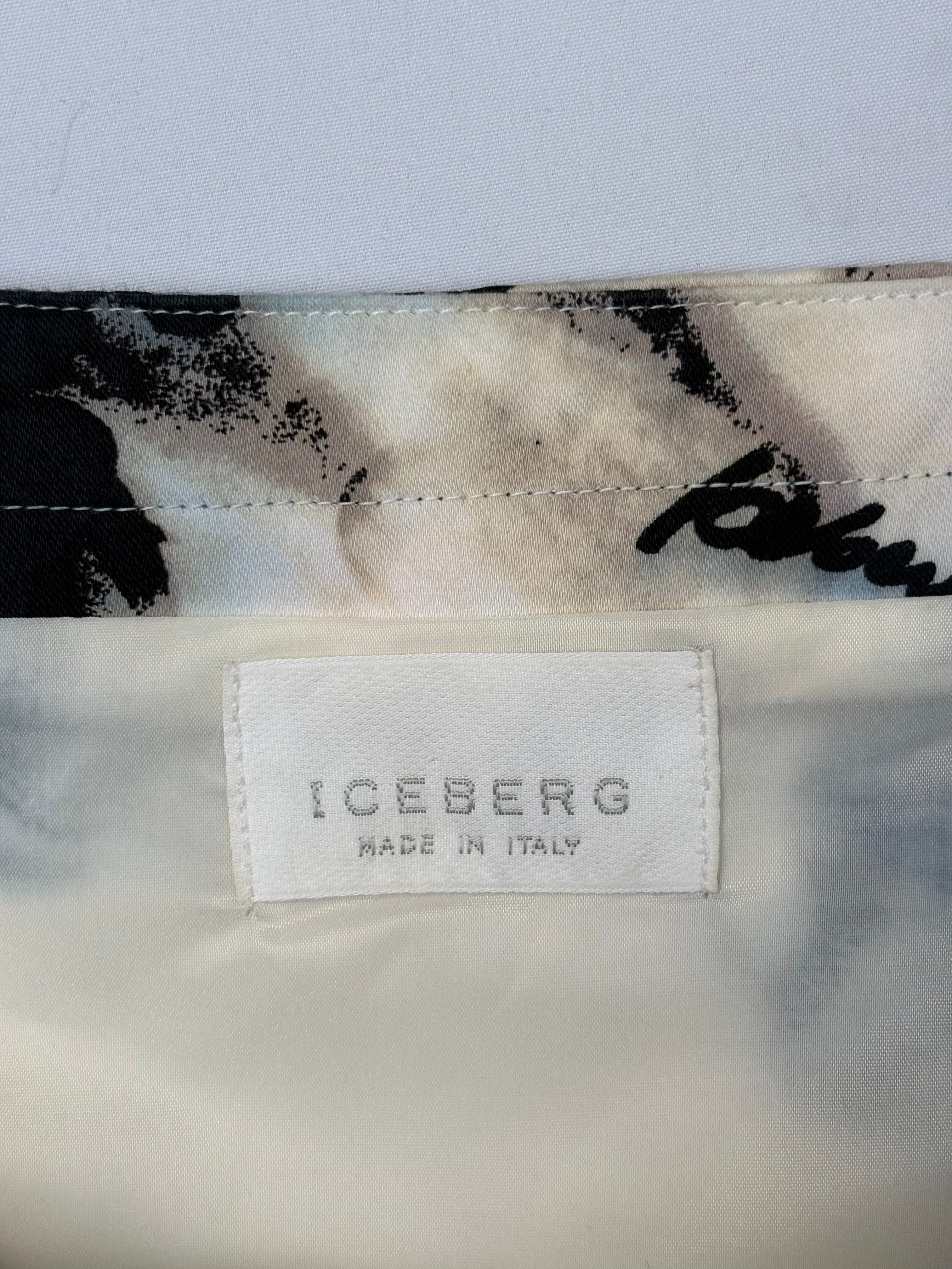 Iceberg 2000s Black and Cream Face Print Corset - XS/S