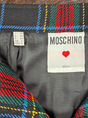 Love Moschino Red Tartan Button-Front Skirt