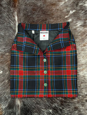 Love Moschino Red Tartan Button-Front Skirt