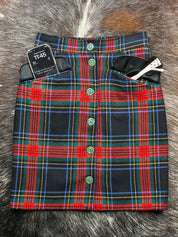 Love Moschino Red Tartan Button-Front Skirt