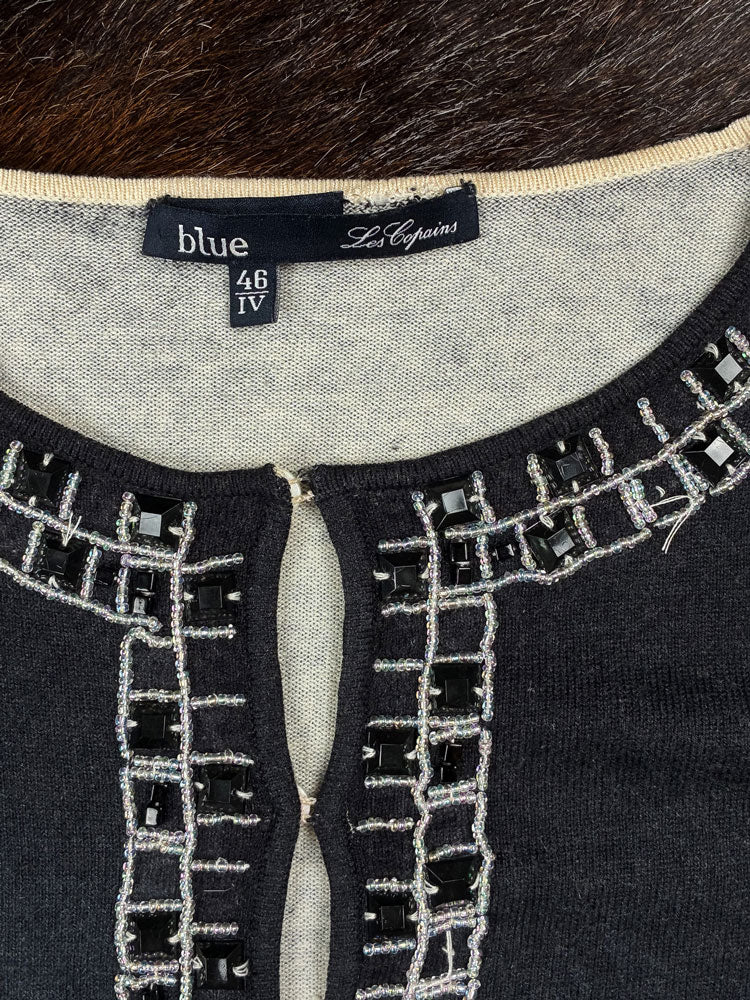 Les Copains 2000s Leopard Fade Knit Cardigan