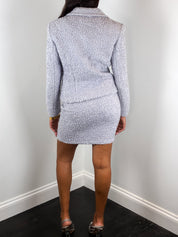 Gianfranco Ferré 1990s Pale Blue Boucle Tweed Blazer & Skirt Set - S