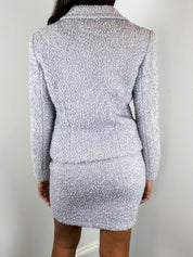 Gianfranco Ferré 1990s Pale Blue Boucle Tweed Blazer & Skirt Set - S
