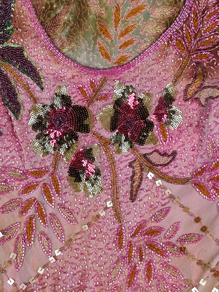 Aftershock 1990s Hand-Beaded Silk Maxi Dress