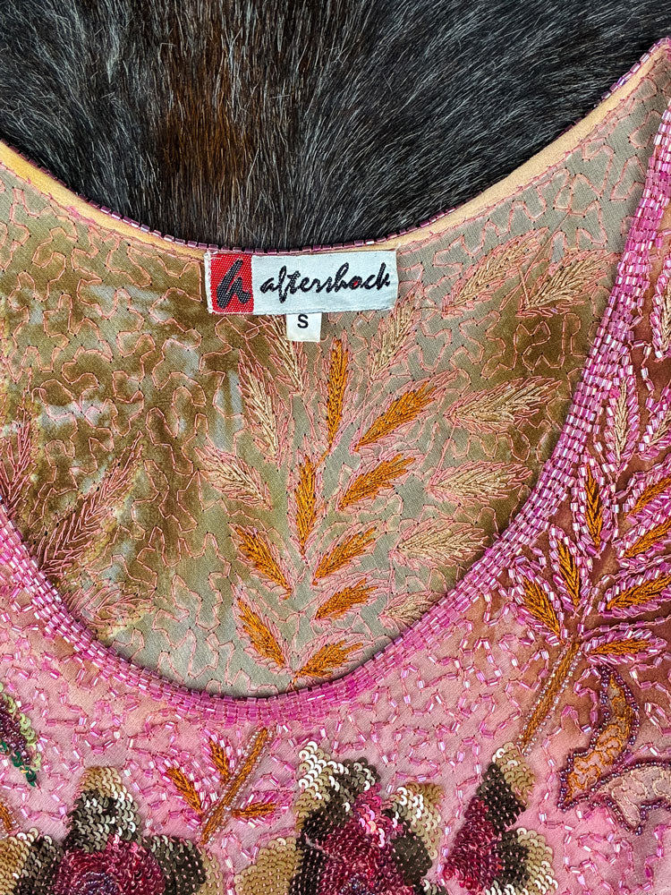 Aftershock 1990s Hand-Beaded Silk Maxi Dress