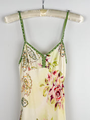 Derhy 2000s Floral Print Beaded Maxi Dress - S