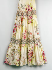 Derhy 2000s Floral Print Beaded Maxi Dress - S