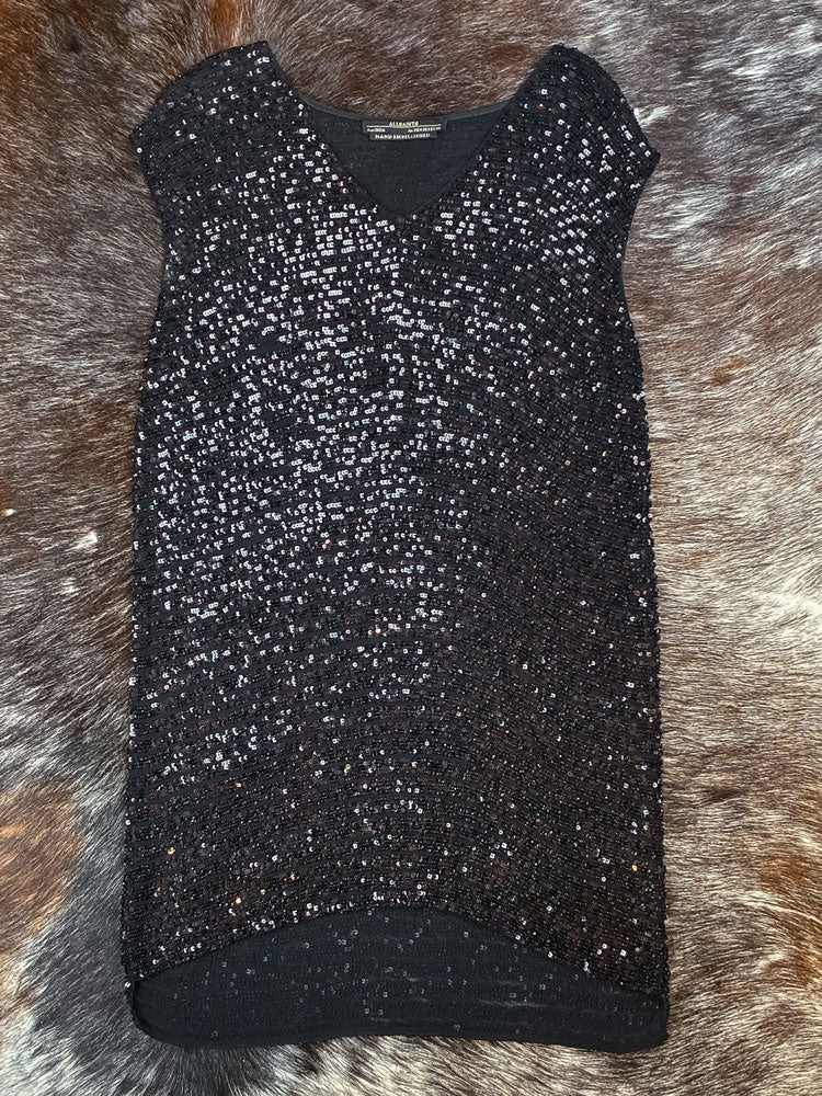 AllSaints Black Sequin Dress