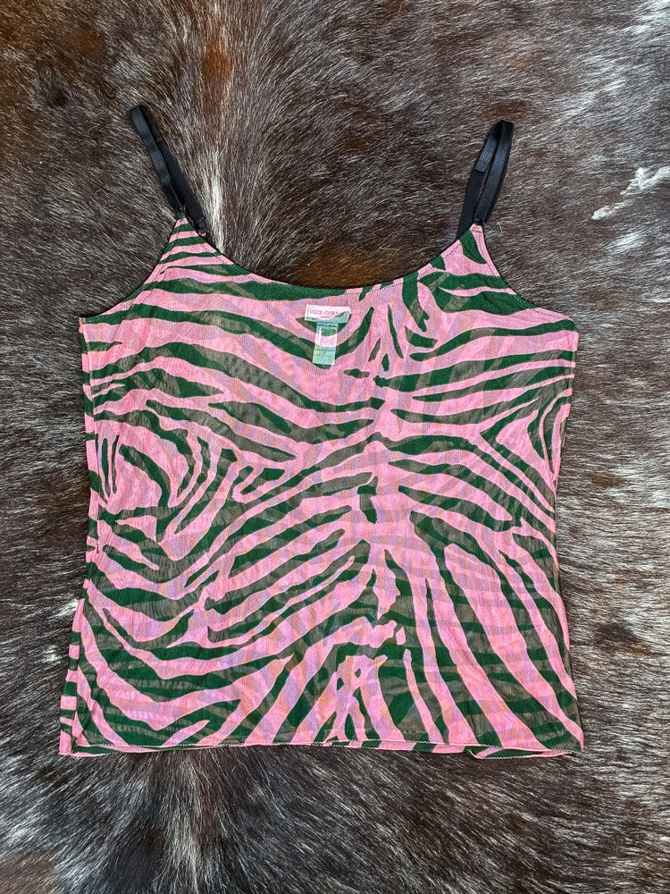 Dolce & Gabbana Pink Zebra Sheer Cami Top