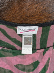 Dolce & Gabbana Pink Zebra Sheer Cami Top