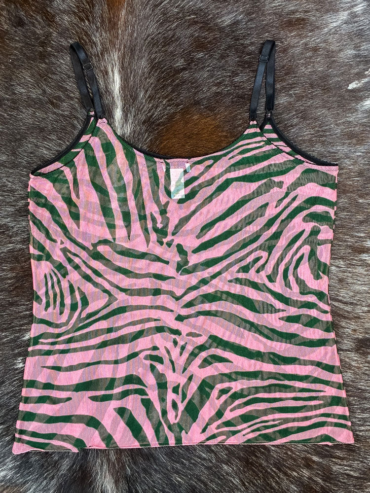 Dolce & Gabbana Pink Zebra Sheer Cami Top