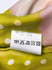 Roberto Cavalli 2004 Yellow Polka Dot Ombre Silk Blouse - M/L