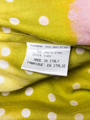 Roberto Cavalli 2004 Yellow Polka Dot Ombre Silk Blouse - M/L