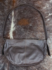 Biba Barcelona 2000s Brown Leather Crescent Crossbody Bag