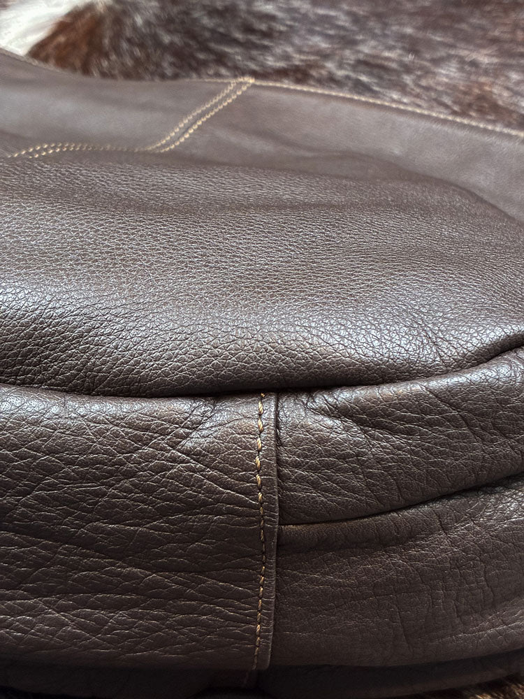 Biba Barcelona 2000s Brown Leather Crescent Crossbody Bag