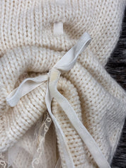 Gianni Versace Istante Cream Knit Bubble Skirt with Lace