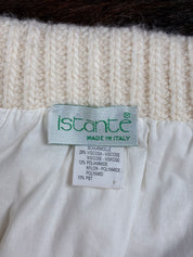 Gianni Versace Istante Cream Knit Bubble Skirt with Lace