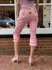 Just Cavalli 2000s Pink Moto Cargo Capri Pants - W32