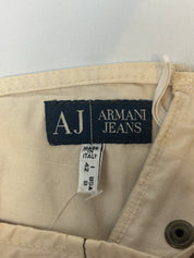 Armani Jeans 2000s Cream Cotton-Linen Strapless Mini Dress - S