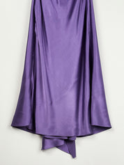Luisa Spagnoli 1990s Purple Silk Halter Midi Dress - M