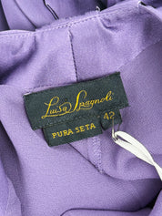 Luisa Spagnoli 1990s Purple Silk Halter Midi Dress - M