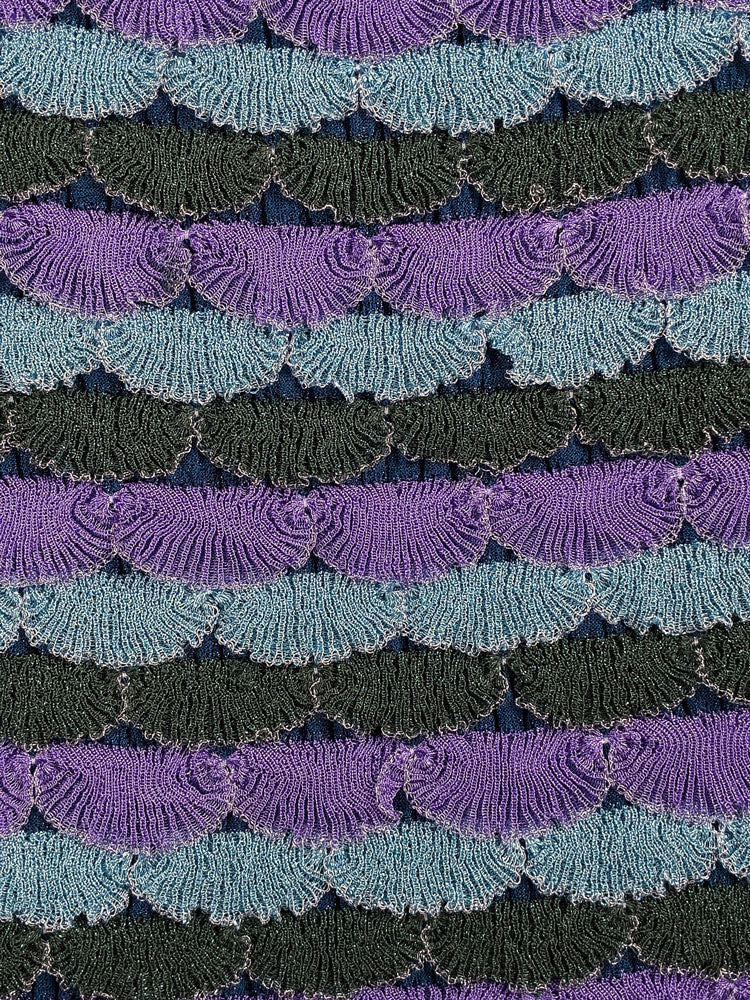 Missoni 2000s Wave Knit Lilac & Teal Sleeveless Dress